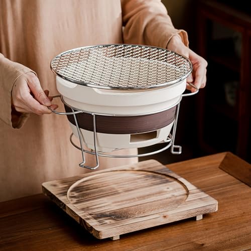 Estufa de Barro para Asar, Estufa de carbón de Barro, Estufa de Barbacoa portátil, Parrilla Japonesa, Parrilla yakitori, Parrilla de Mesa para Acampar, Picnic, Viajes (20,5 x 13 cm)