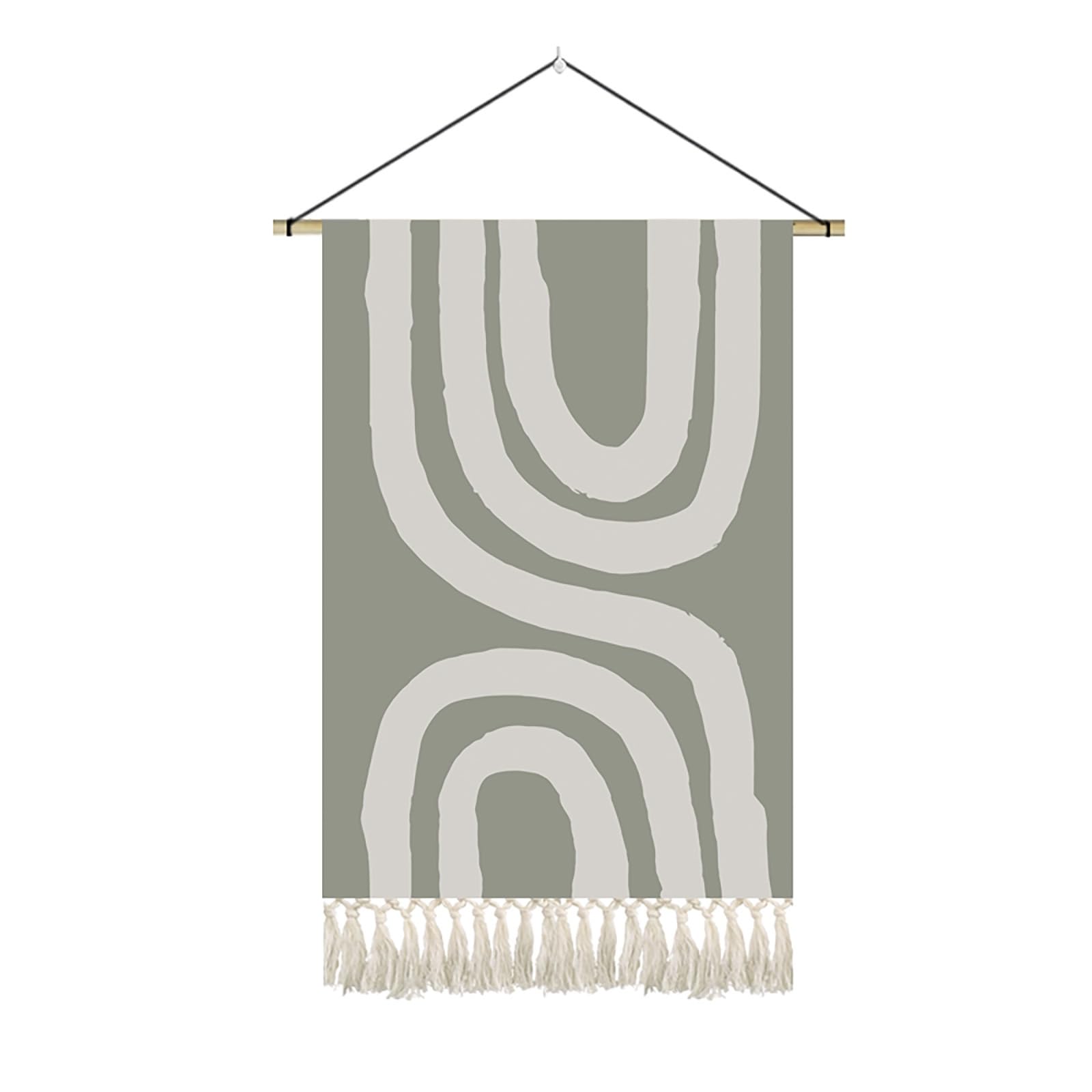 Panel eléctrico cubierto por tapiz decorativo minimalista de salón