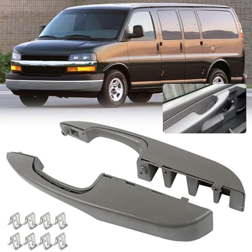 Dtomi Interior Pull Handle Door Armrest Pair Compatible with Chevy GMC Vehicle 2003-2019 Express Van, Savana 1500 2500 3500 Replaces# 10388387, 10388386, 10388390, 15817114, 25750064, 10388389 (2Pair)
