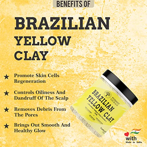 Image of Natural Brazilian Yellow Clay Powder For Healthy Hair Care & Skin Care - 150g