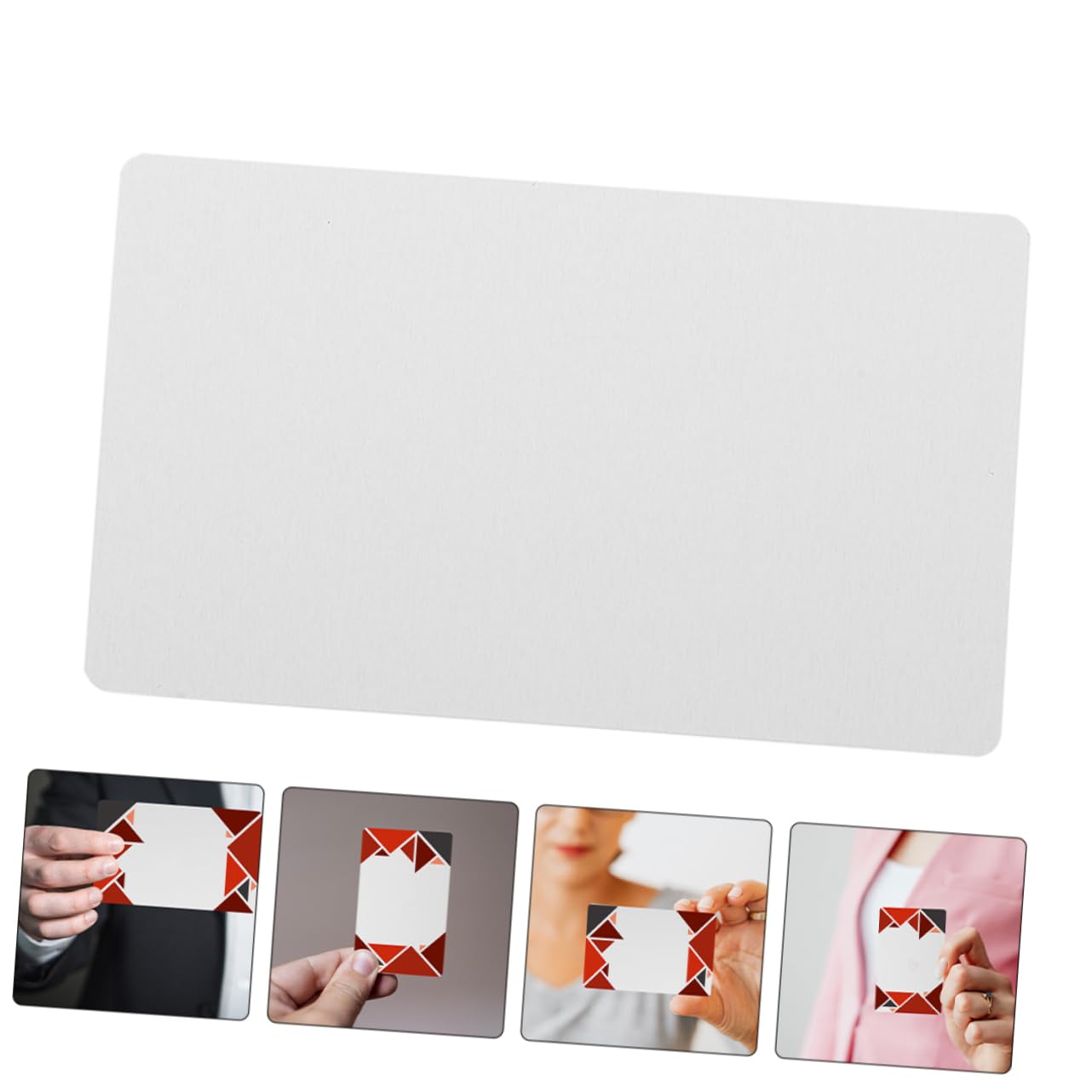 200 Tarjetas de Visita de Metal en Blanco de Aleación Metálica Plata | 0,21 Mm de Grosor, 3,4x2,1x0,009 Pulgadas, Impresión UV Color y Grabado