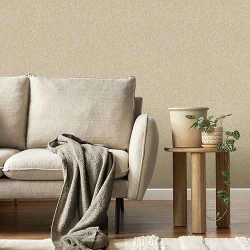 CROWN M1870 Harris Texture Luxury Textured Wallpaper, Natural, 52 x 1005 cm - Image 2