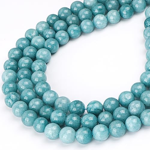 Aixprobead 100Pcs 10Mm Blue Chalcedony Natural Gemstone Beads For Jewelry Making Loose Round Stone Beads For Diy Bracelets And Necklaces #TOP2