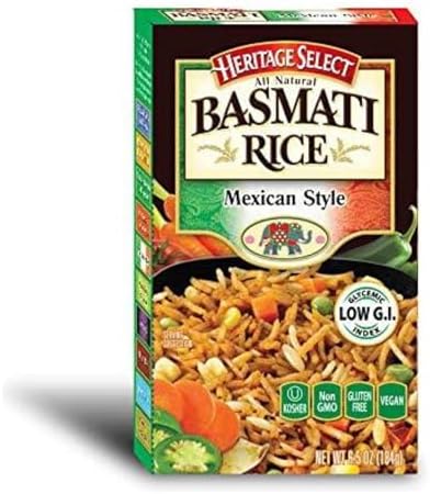 Amazon.com : Basmati Rice by Heritage Select (6-Pack, 6.05oz Box ...