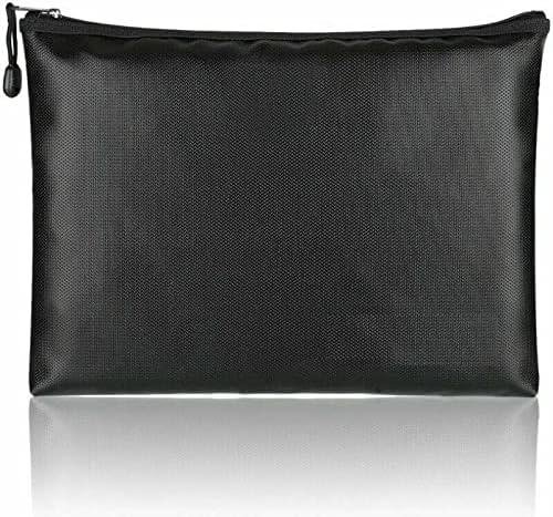 QLASH Fireproof Document Bag, Waterresistant and Fireproof Document Bag, Fireproof Safe Storage Pouch with Zipper, Money Bag for Cash, Passport, Ipad Mini (11" x 8")