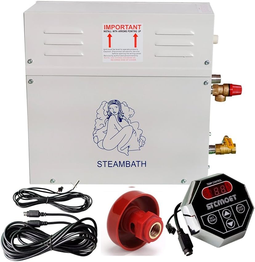 9kw steam generator for sauna steam shower sauna heater 220v sauna generator with waterproof control auto drain quick heat for home steam shower room bathroom spa commercial use