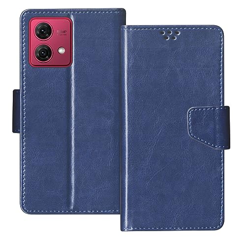 Image of SBMS Flip Cover for Motorola Moto G84 5G Back Cover Case with Magnatic Closure | Inbuilt Stand | Card Pocket & Money Pocket (Blue)