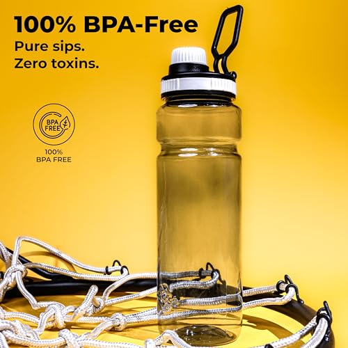 Image of Nivia Warrior Wade Water Bottle, BPA Free, Leak Proof, Easy Grip, Easy-to-Clean, Odour-Free Bottle, for Sports & Travel, Durable & Reusable - 800ML, White