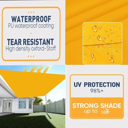 Filet d'ombrage avec oeillets protection UV rectangle polyester 2.5 x 3 m couleur or - 5
