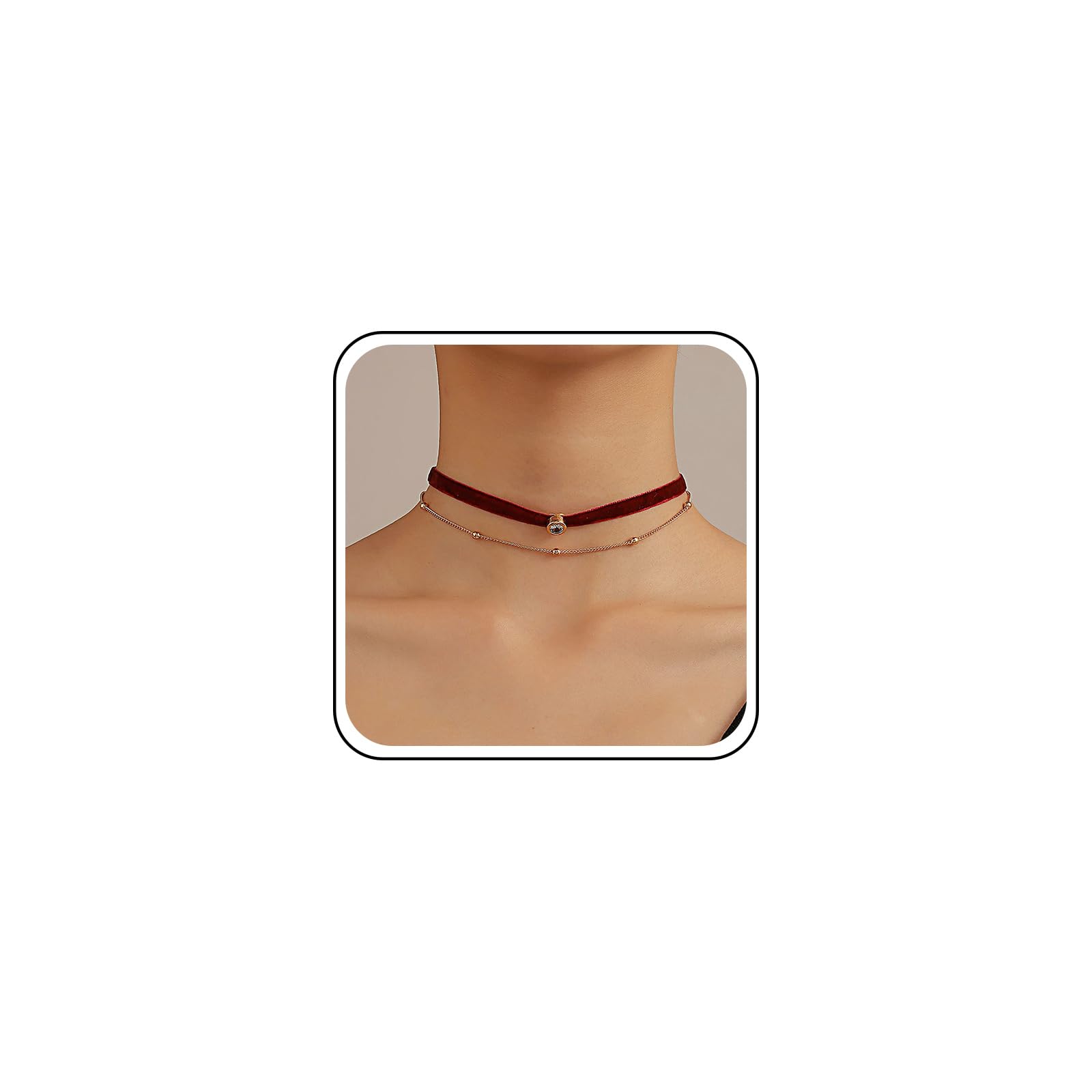 Boho Collana Girocollo A Strati In Pelle Scamosciata Marrone - Lunghezza Regolabile, Gioielli Punk Per Donna - 6