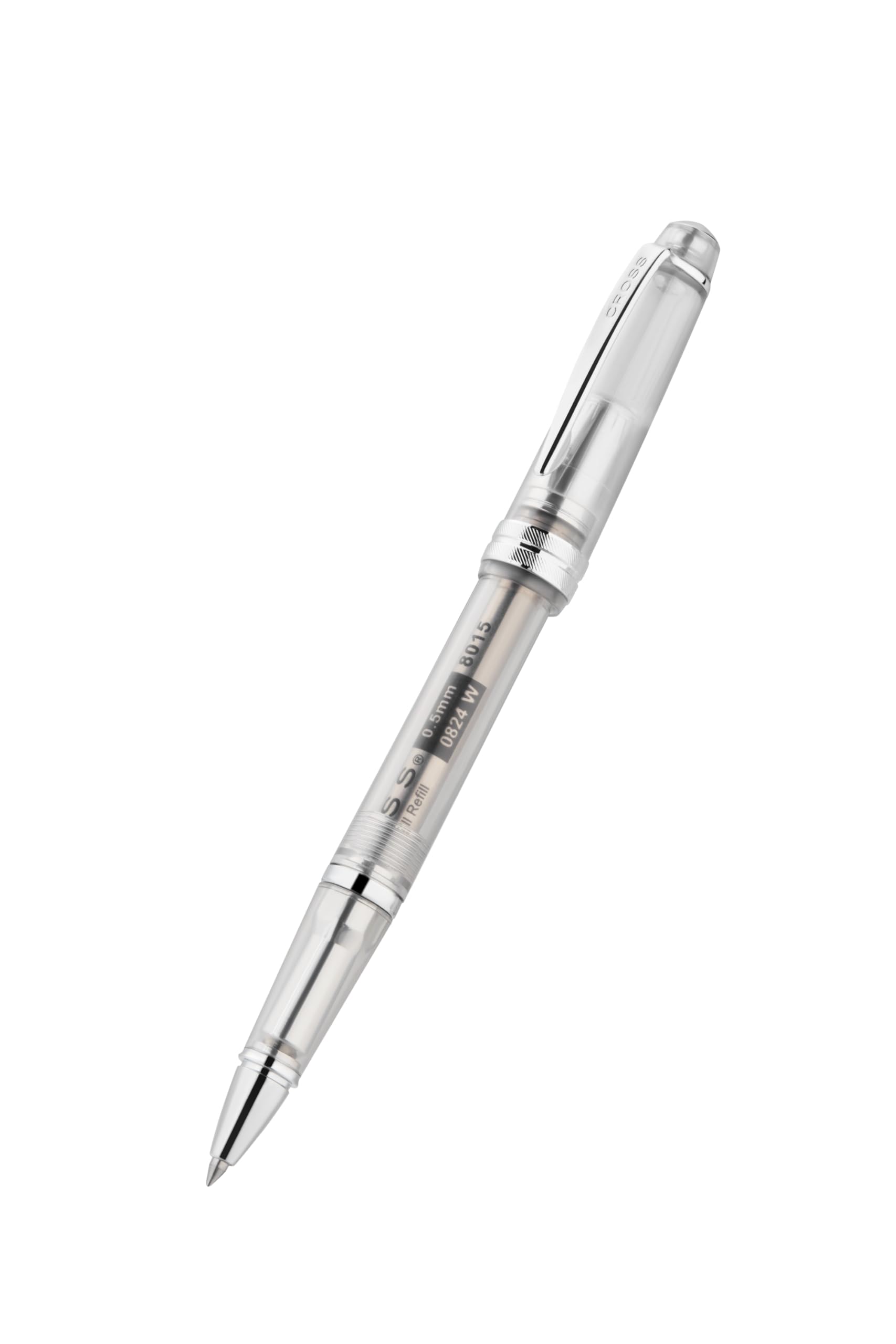 Cross Bailey Light Translucent Rollerball Pen 8015 Black Line Width F Fine Premium Gift Packaging Translucent Clear/Chrome