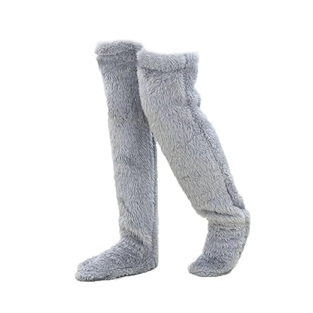 Snuggs Cozy Socks,Snugglepaws Sock Slippers,Over Knee High Fuzzy Socks, Furry Long Leg Warmers Winter Home Sleeping