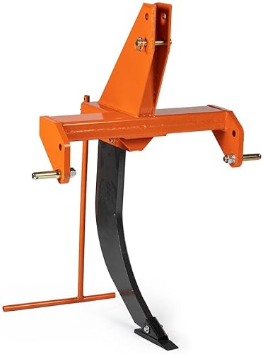 Titan Attachments Accesorio de subsolador de 3 puntos para tractores de categoría 2, desgarrador fijo de un solo diente, diente de acero endurecido