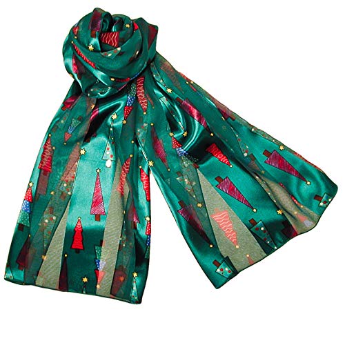 Colorful Christmas Tree Holiday Scarves with Gift Box Option