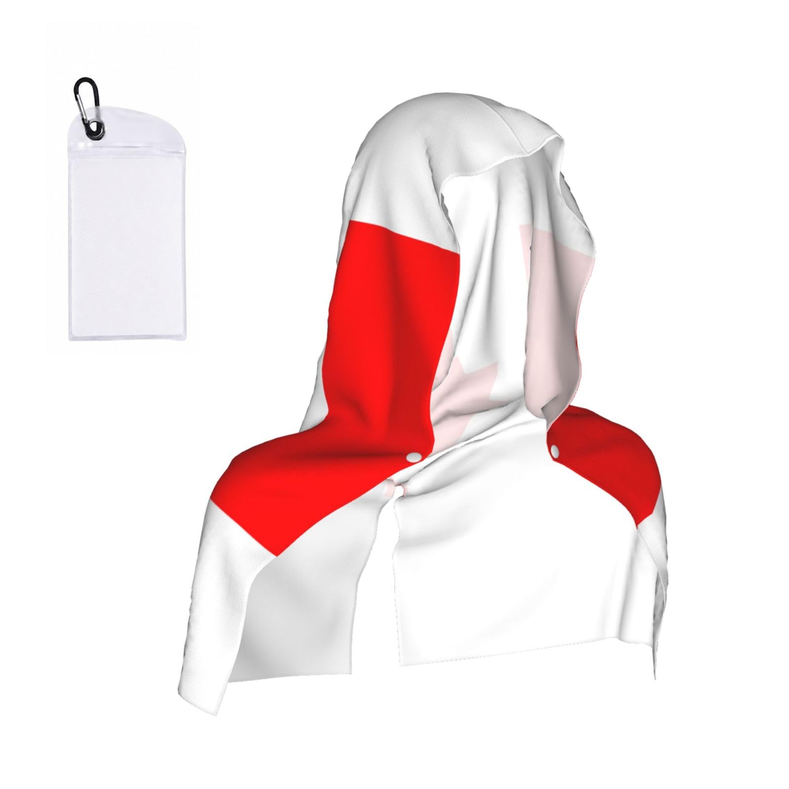 DUWAA Canadian Flag Print Cooling Hooded Sports Towel, 30×60cm Quick Drying Summer Cool Head Wrap For Neck And Face