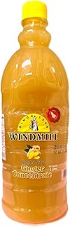 Bajan WINDMILL Ginger Beer Sugar Free Syrup 1 Liter, Ready to drink with ice cubes or Hot
