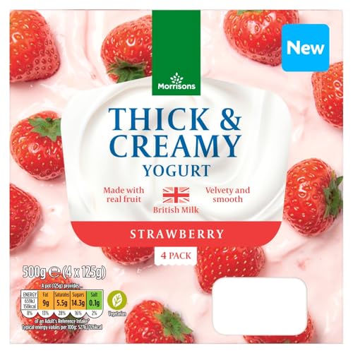 Morrisons Thick & Super Creamy Strawberry Yoghurt 4 x 125g