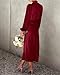 BTFBM Womens Mock Neck Satin Dress Summer Fall 2025 Long Sleeve Lightweight Formal Wedding Party Maxi Cocktail Dresses(Deep Red, Small)
