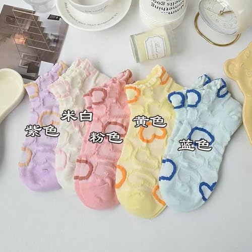 3 pairs - summer thin breathable short socks, colorful hollow shallow socks2