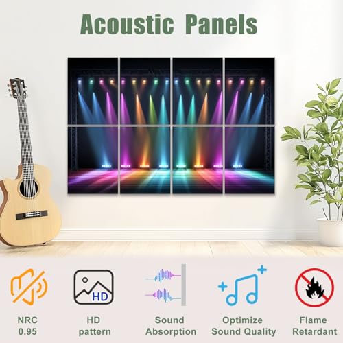 8 Pack Paneles Acústicos Artísticos Absorbentes de Sonido Multicolor 48"x32" miniatura 3