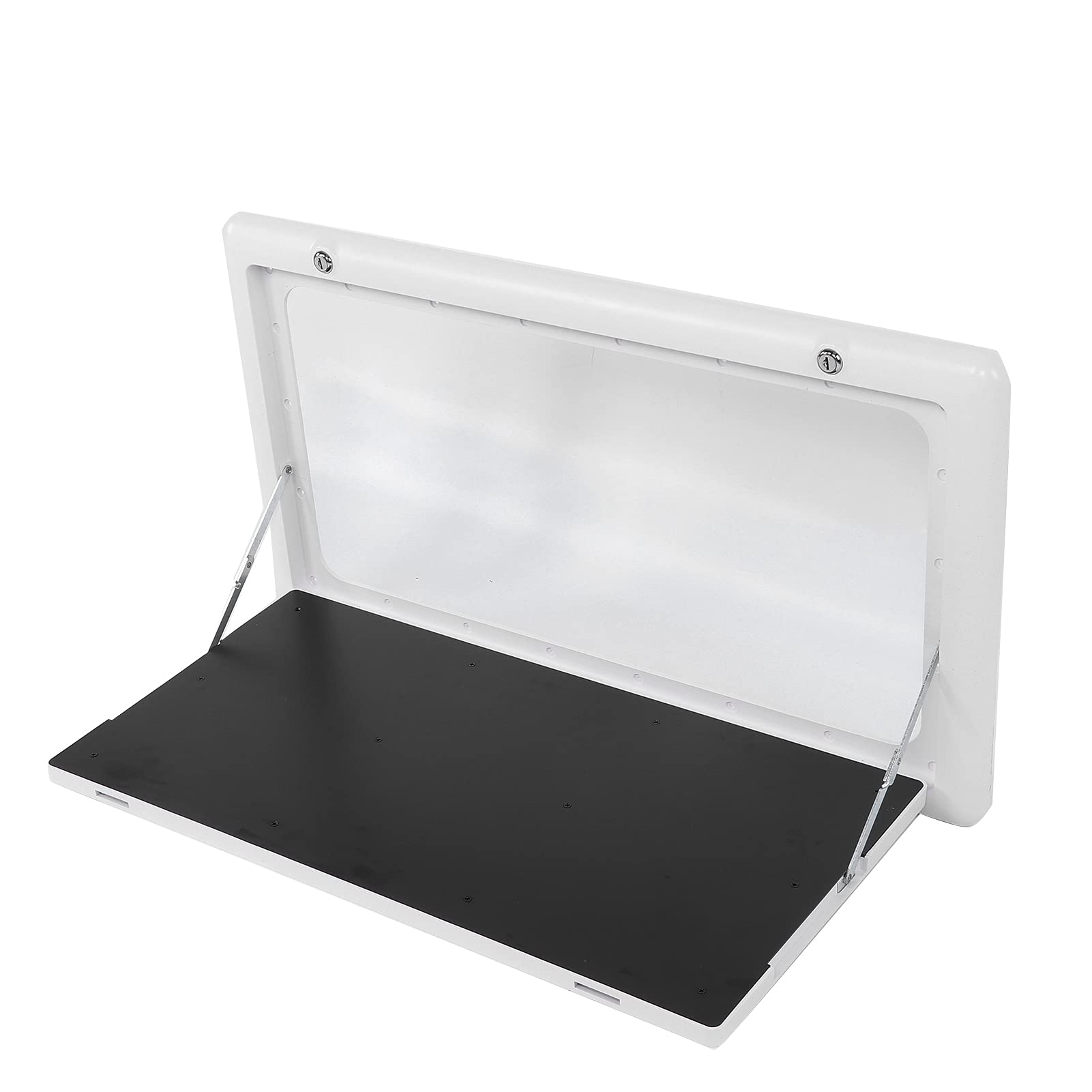 Tavolo Pieghevole Tavolo da Esterno in Plastica in Lega di Alluminio 81 X 43 Cm per Carico 25 Kg Design Pieghevole con Doppia Chiusura per Campeggio Picnic Montaggio Laterale