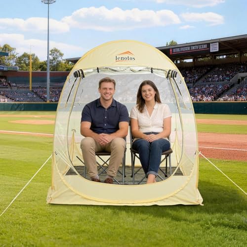 Lenotos Pop Up Sports Tent, Instant Clear Bubble Tent, with Removable Top Cover, Outdoor All Weather Shelter, for Watching Sports, Cheering, Fishing and Camping (50" L x 50" W x 62" H) - image 1