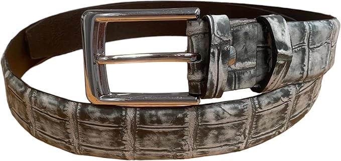 Genuine crocodile Belly leather skin Belts buckle for men, real Alligator Men's belt, strap width 1.57".2