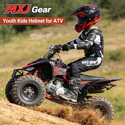 Image of Youth Kids Dirt Bike Helmet for Boys & Girls,F001 Full Face Motorcycle Helmet for Off-Road ATV Street Riding Four Wheeler Mountain Bike with Goggles Gloves,DOT Approved