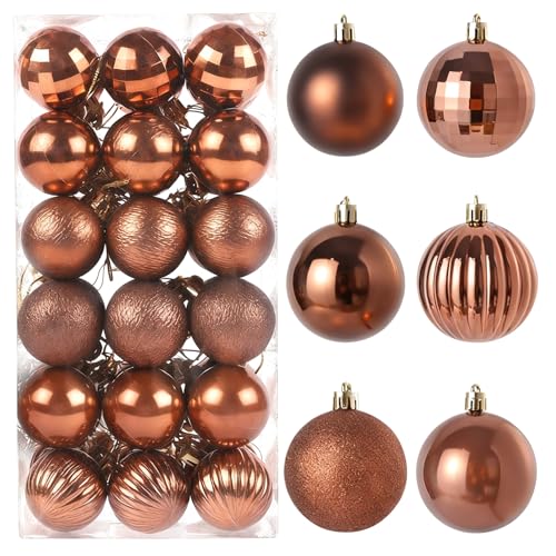 36Pcs Mini Size Baubles 40mm Christmas Ball Ornaments with Strings