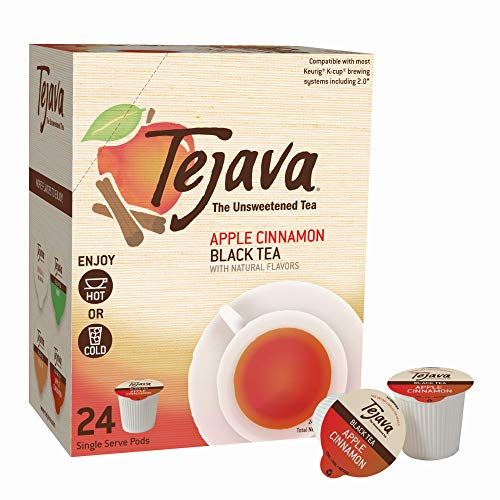 Tejava Unsweetened Black Tea With Natural Apple-Cinnamon Flavor Pods, Award-Winning Tea, 100% Recyclable Single Serve Cups (24 Pack) #TOP18