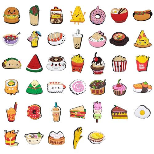 SLAXJNE 40 stycken matformade skotillbehör, tecknad form skotillbehör, söta skotillbehör, gör-det-själv skotillbehör, skotillbehör, Färg:, S-M