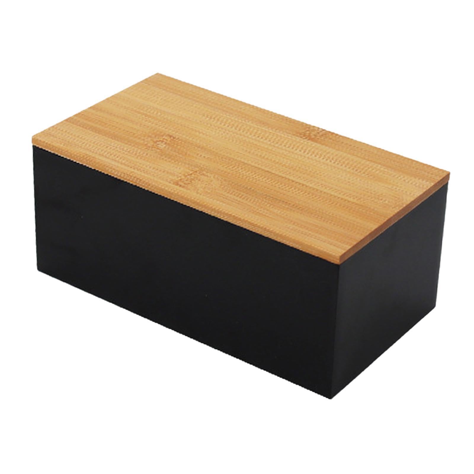 TWISAXC Desktop Cosmetic Organizer Box Portable Beautiful Storing Makeup Brushes Jewelry Sundries In Any Space Desktop Cosmetic Storage Box Organizer Portable, Black flat cover