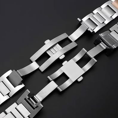 Watchband For Cartier Ballon Bleu De Series Solid Stainless Steel Strap With Convex Interface Watch Accessories