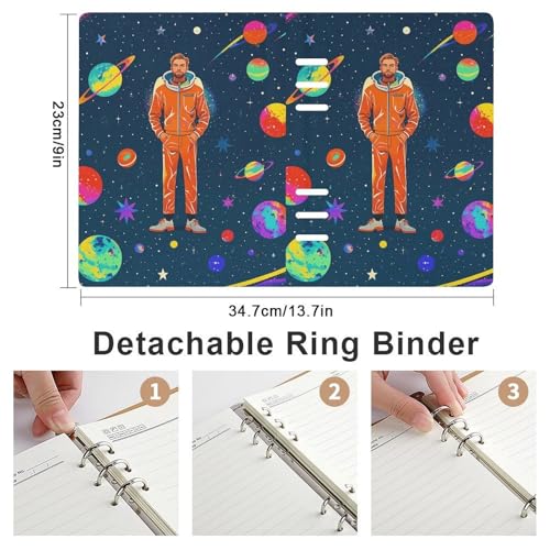 Carnet de notes cadeau idéal motif espace et feuilles rechargeables - 2