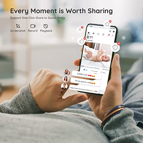 Boifun Baby Monitor With Camera And Audio, 5-Inch Screen, 1080P Wifi Camera, Motion & Cry Detection, Humidity & Temperature Monitoring, Pan-Tilt-Zoom, Night Vision, Two-Way Audio [Smart App Control] #TOP6