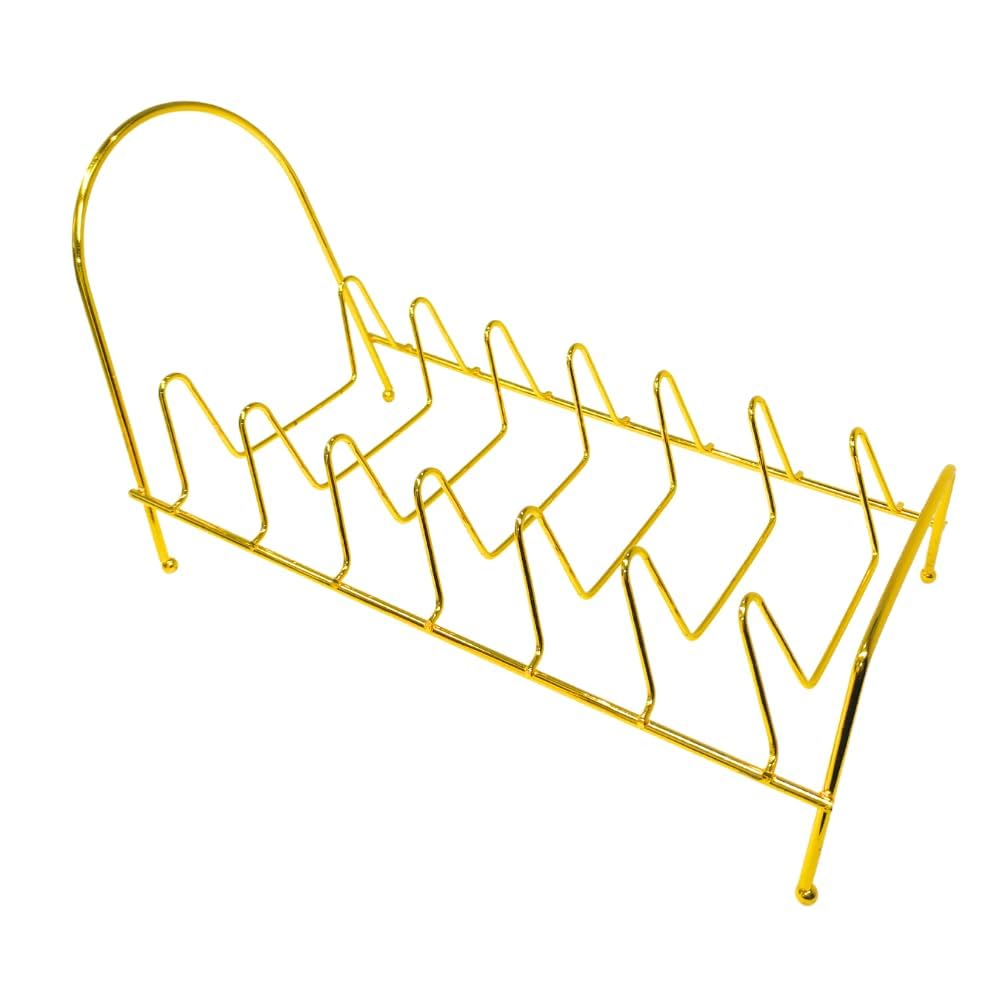 EDINZA™ Dish Drying Stand, 8 Slots Golden Stainless Steel Dish Rack Pot Lids Holder Space Saving Plates Organizer Anti-rust Kitchen Accessories Drying Rack