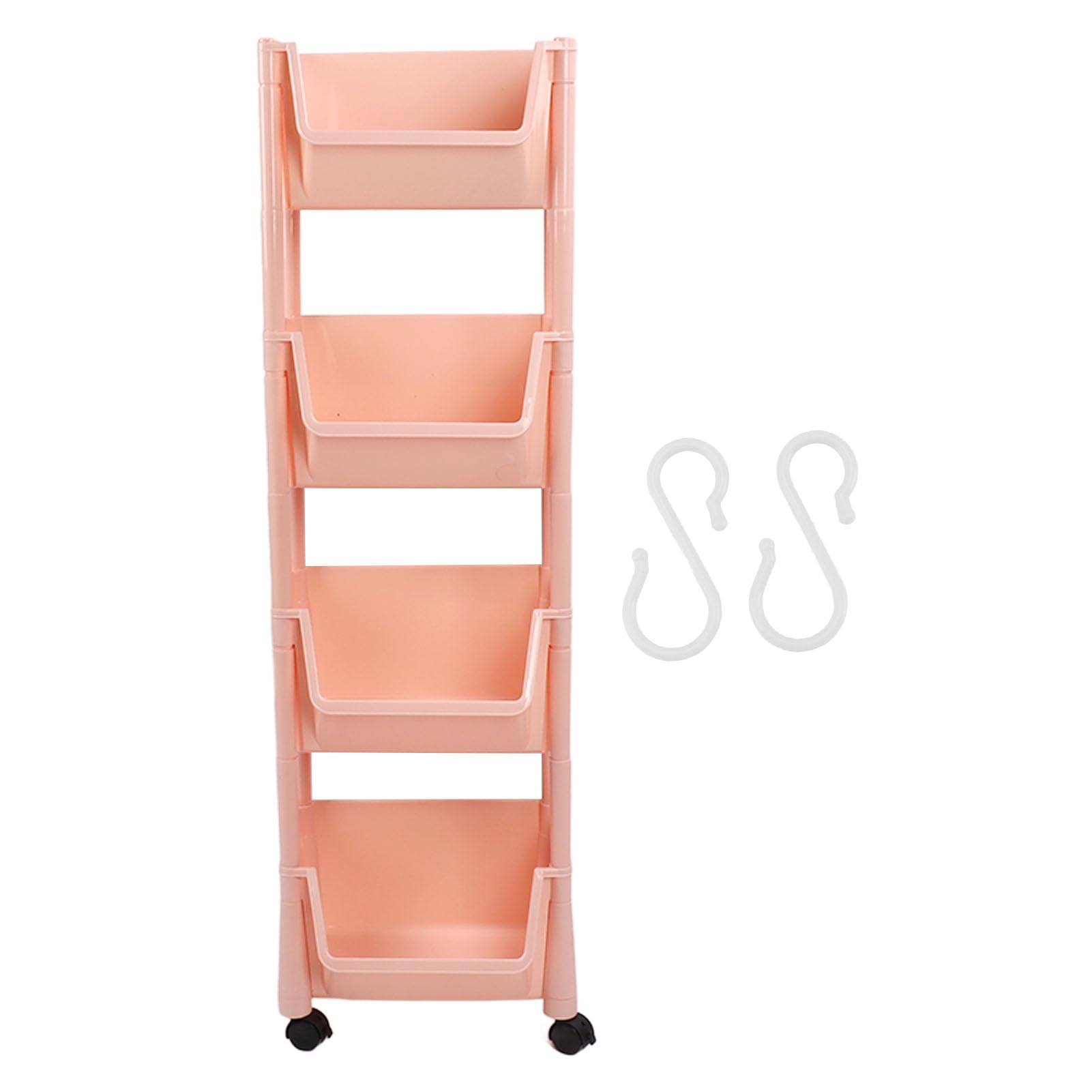 Qcwwy Carrelli Portaoggetti Librerie Scaffali Carrello Portaoggetti Mobile Scaffale per Libri con Ruote Bloccabili Rotazione a 360 Gradi per Ufficio Camera da Letto Lavanderia Dispensa Rotolamento