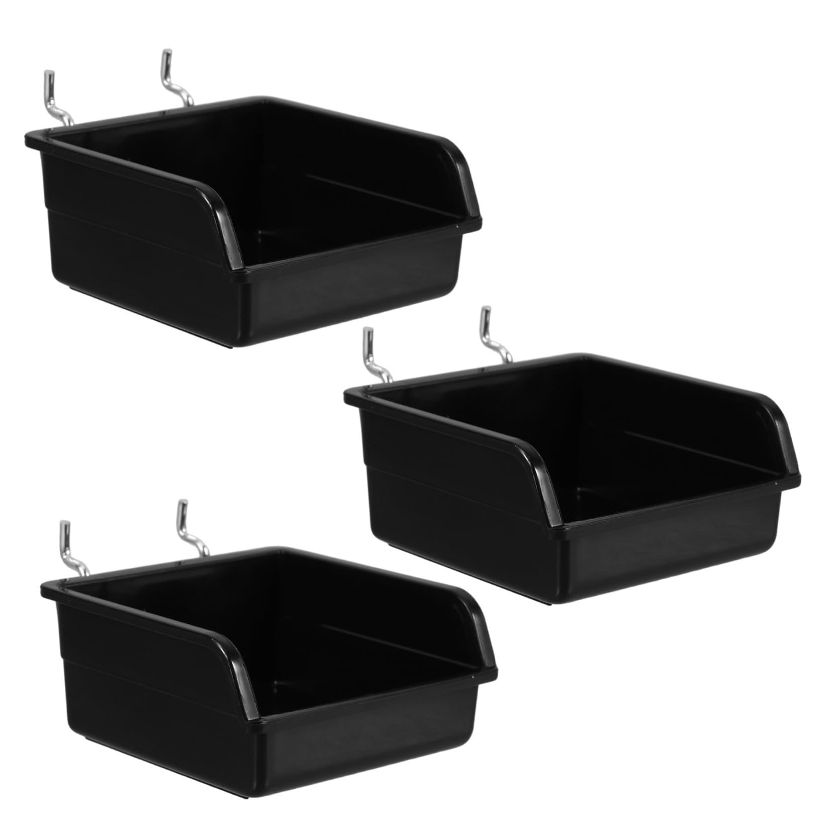 Mipcase 3pcs Heavy-duty Pegboard Storage Box Garage Organizer Bin for Nuts Bolts Tools Plastic Pegboard Containers