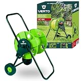 VERTO Gartenschlauchwagen mit bis zu 50 m - Gartenschlauchständer für Gartenschläuche, Verstärkte Seiten des Ständers, Praktische Kurbel zum Aufrollen des Schlauchs