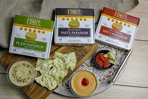 Pride Of India - Salty Black Bean Namkeen Papadum Lentil Crisp - Pack of 6-10 count Box (3.53oz - 100gm) - Lentil Chips, Gluten-Free Crackers, Healthy Snacks, Indian Snacks, Lentil Crackers - Thumbnail 3