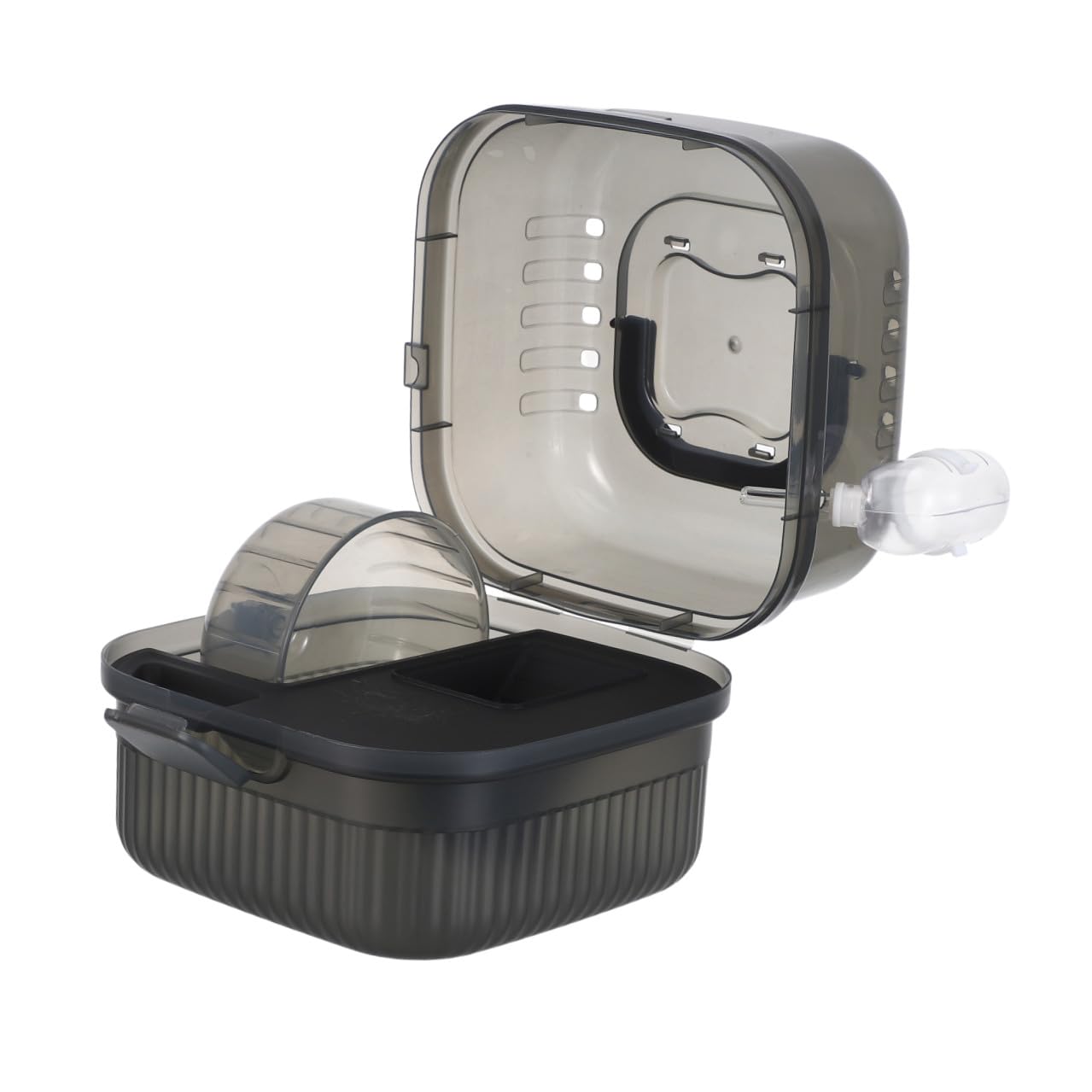 Abaodam Trasportino Portatile per Piccoli Animali in Plastica Trasparente a Doppio Strato Fondo Staccabile Gabbia da Viaggio per Criceti Porcellini D’India e Furetti Ampie Prese D’Aria