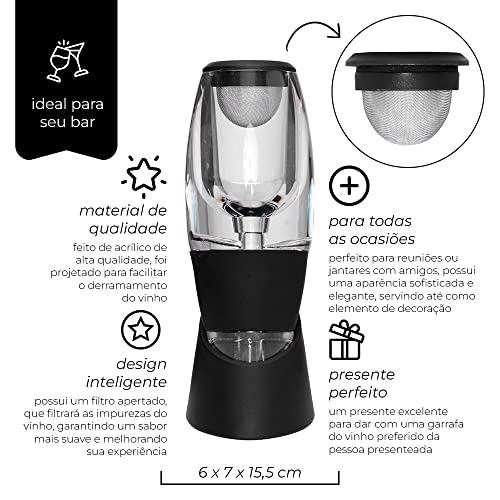 Aerador de Vinho Portátil Mimo Style Transparente/Preto