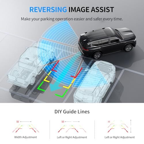 Image of Solar Wireless Backup Camera with 5 inch 1080P Monitor,Auto On Off, 1-Min DIY Installation, 180 Adjustable Camera, Anti-Theft, Split Screen, IP69K Waterproof for Car Truck RV