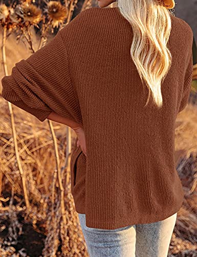 Wklzaqi Women's Long Corduroy Shirt Jacket Casual Loose Fit Chunky Corduroy Jackets Big And Tall Coffee #TOP2