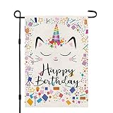 Happy Birthday Garden Flag 12x18 Inch Vertical Double Sided Yard Outdoor Decor Birthday Party DF081