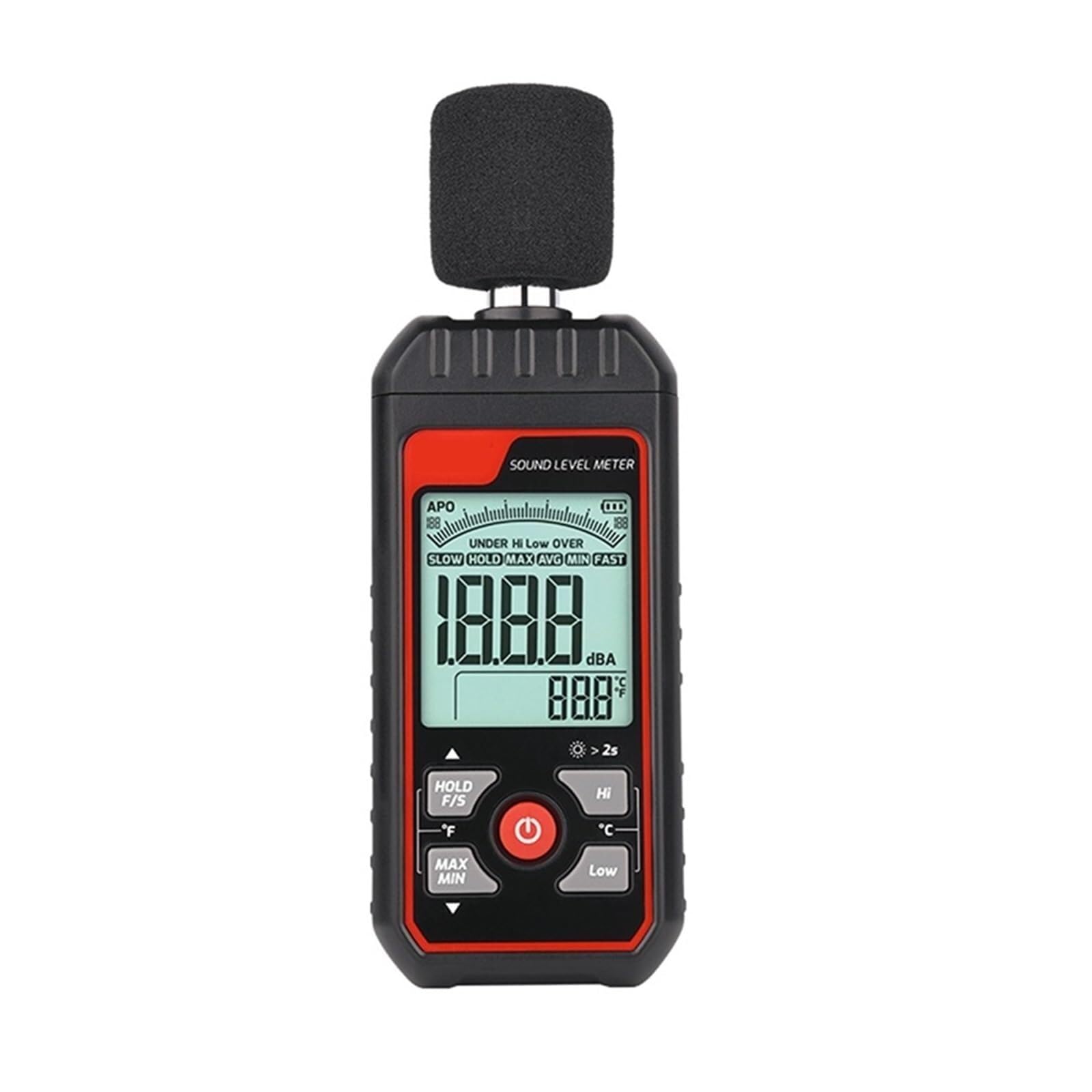 Decibel Meter， 30-130dB Noise Measuring Instrument with LCD Display and Logger