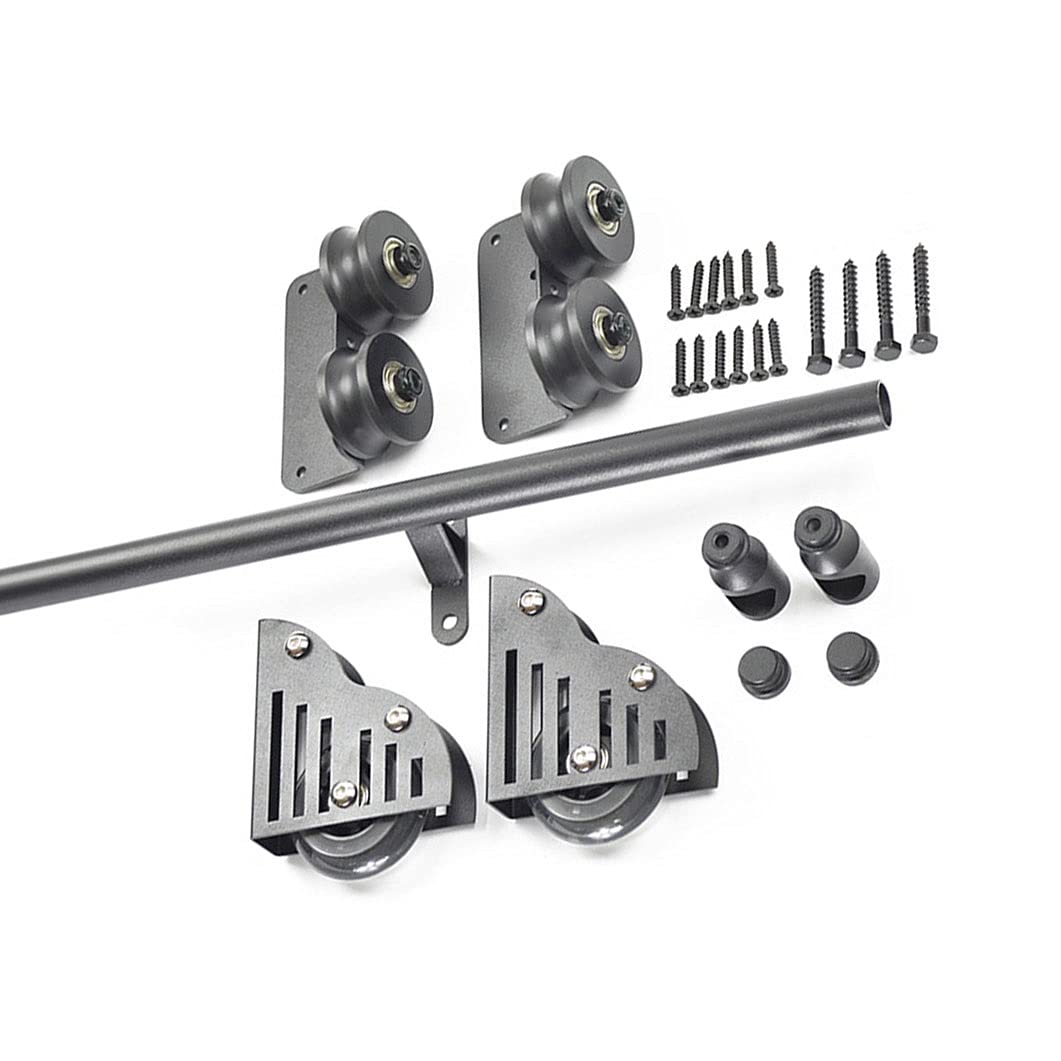 Ensemble complet de rails roulants MiroDo kit porte de grange pour tube rond
