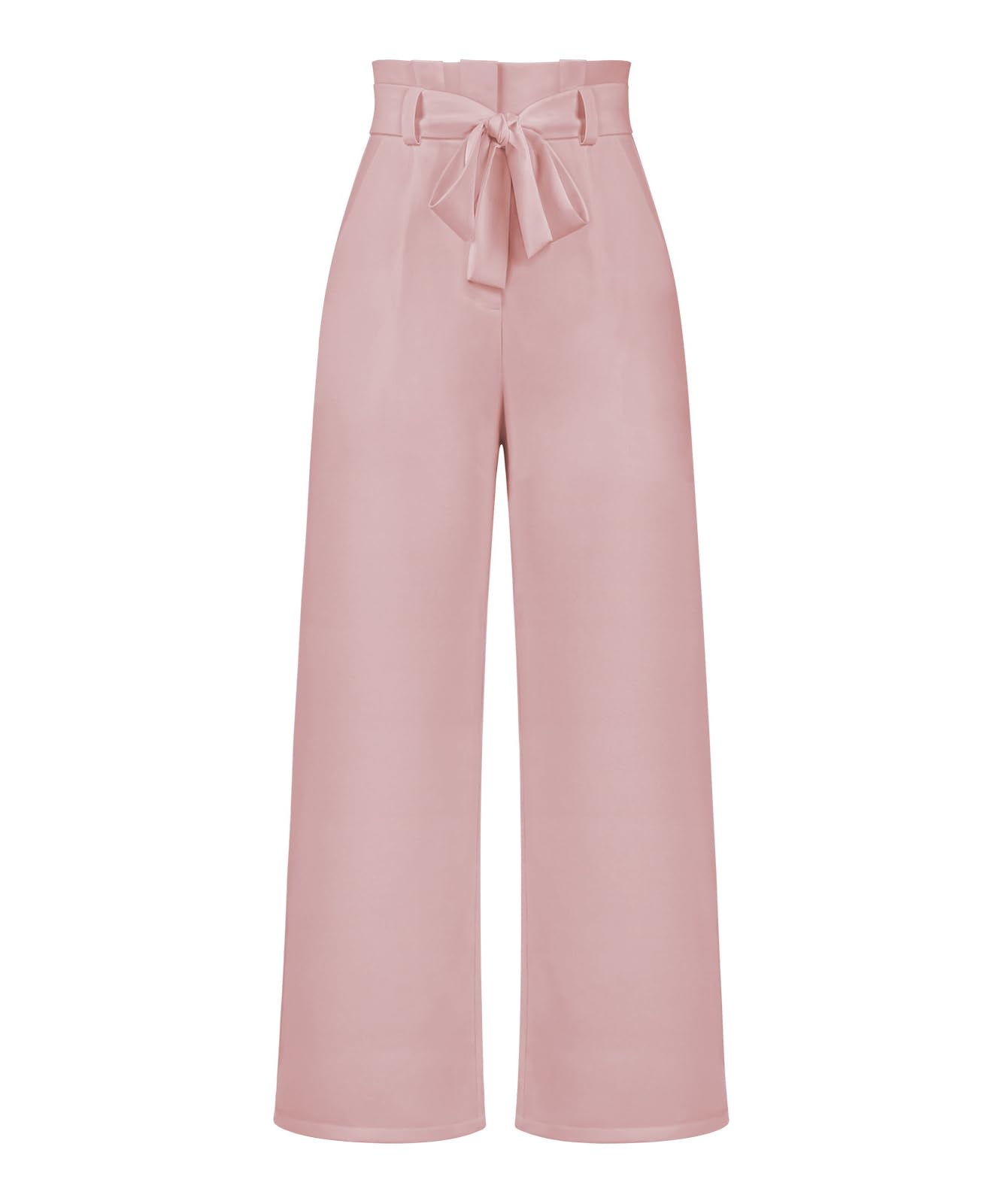 Womens Wide Leg Pants with Pockets High Waisted Paper Bag Pants Business Casual Trousers US Alpha Small Regular