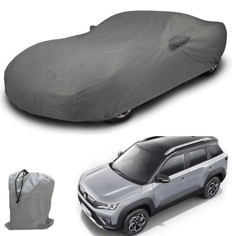Image of ARCUATE Triple Layer Custom fit Car Body Cover for Maruti Suzuki Brezza 2023 |Top Layer Dustrproof | Middle Layer Waterproof | Bottom Layer Scratch Protection | Outdoor Indoor Fabric