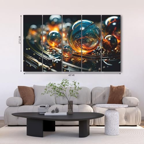 Image of The Castle Decor Beautiful ball drops painting with frame 5 Big Size (27x48) Multiple Frames Wall Art Painting for living room,Bedroom,Drawing room,Hotels-Wooden Framed-Digital Painting